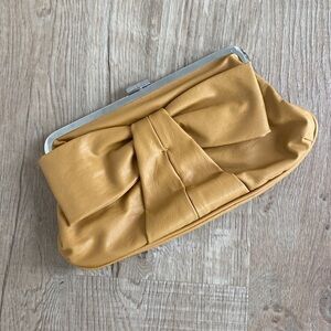 Bueno Mustard Yellow Bow Clutch